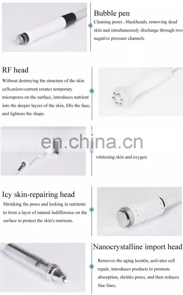 New 5 in 1 Big Bubble Oxygen Jet Facial Rejuvenation Spa Water Skin Care Machine