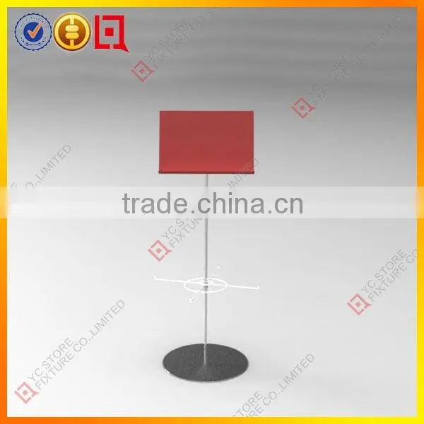 Floor wire metal display rack with logo