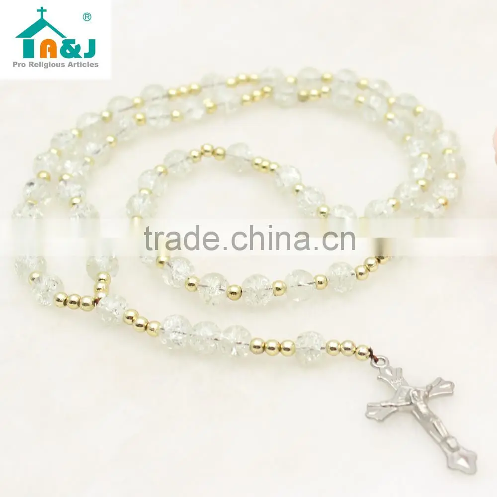 A&J Catholic amber rosary necklace