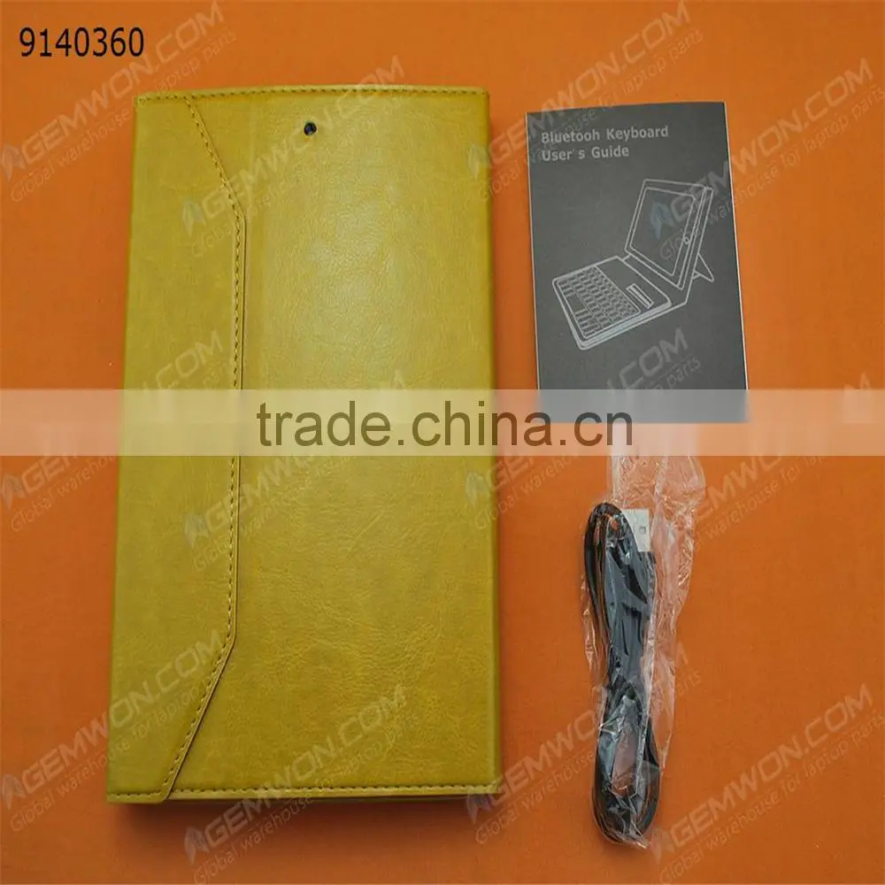 bluetooth keyboard for iPad Mini,golden Plastic keyboard+ high quality PU Removable plastic keyboard with synthetic leather