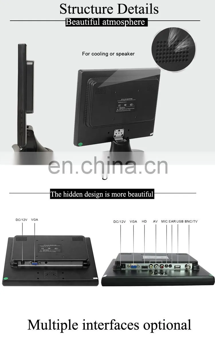 Industrial 10.4 inch Small VGA TFT Led PC computer Monitor