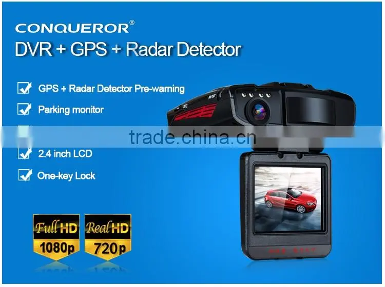 Ambarella A7 Full HD 1080P build-in radar detector 1500M warning No ticket model Car Black Box / Car DVR