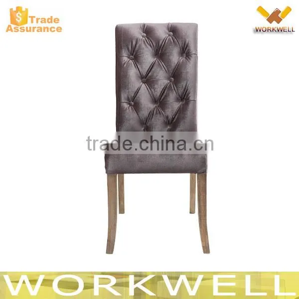 WorkWell high quality modern good fabric dining chair with Rubber wood legs Kw-D4215-3