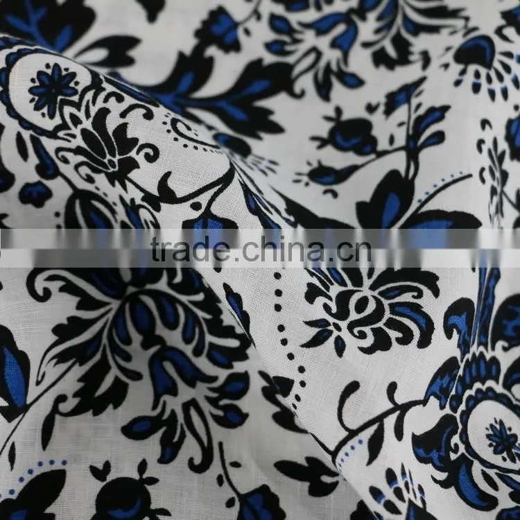 print linen fabric wholesale 14*14,women's fashion dress fabric,100% linen fabric