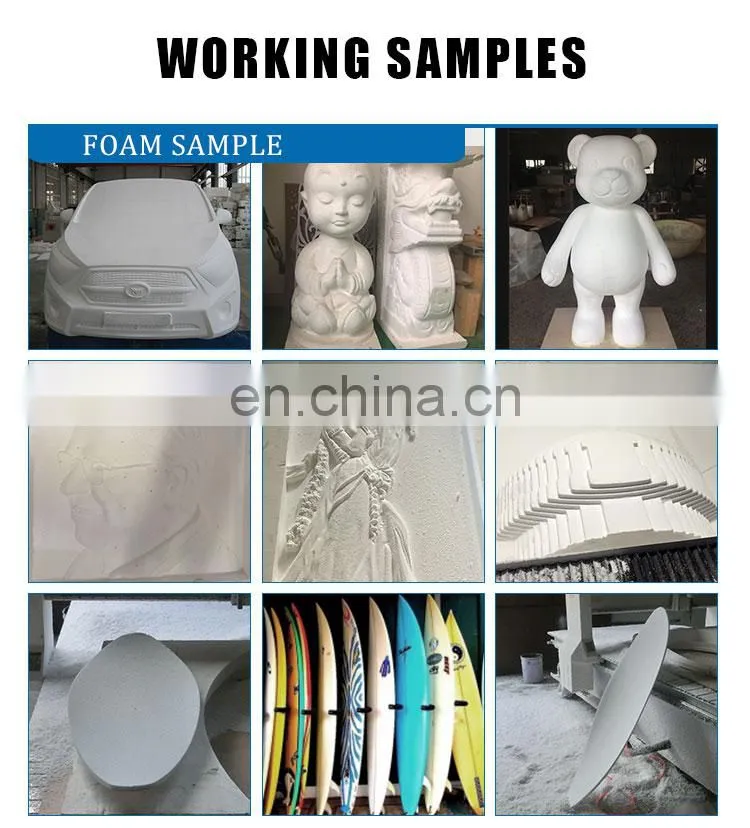 4 Axis Router Spindle Rotate Surfboard Cnc Shaping Machine 4 Axis MACH3 Control System 3 Kw Water Cooling or Air Cooling T-slot