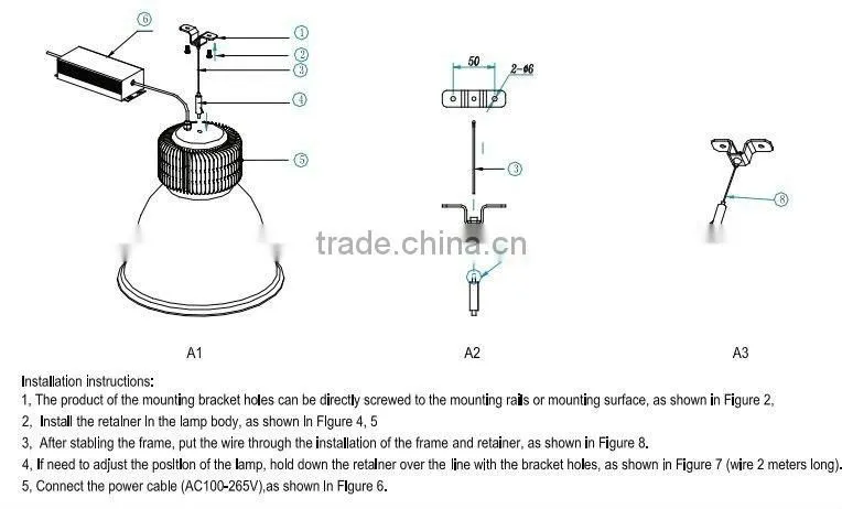 80W high power light weight outdoor industry LED high bay/work light