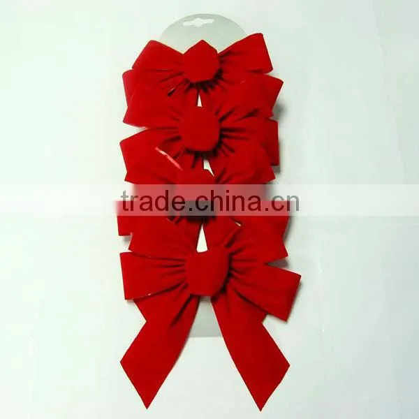 2016 Decorate gift box with butterfly bow, 5" width velvet ribbon bow tie with double wing