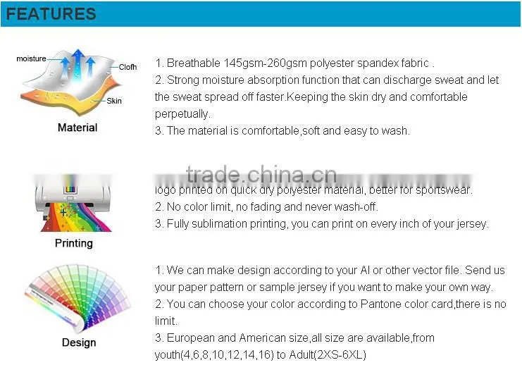 Custom made Dye sublimation printing hockey jersey