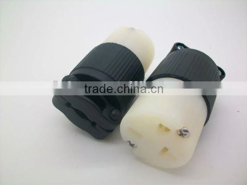 Fully nylon phosphor fused US socket outlet in black