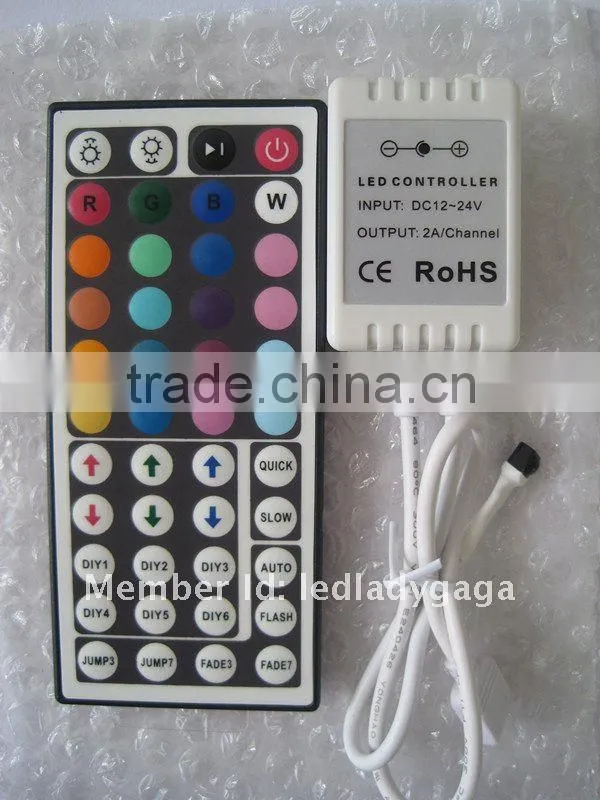2012 Cheap 12V 24V 24 keys 44 keys flexible led strip rgb waterproof controller