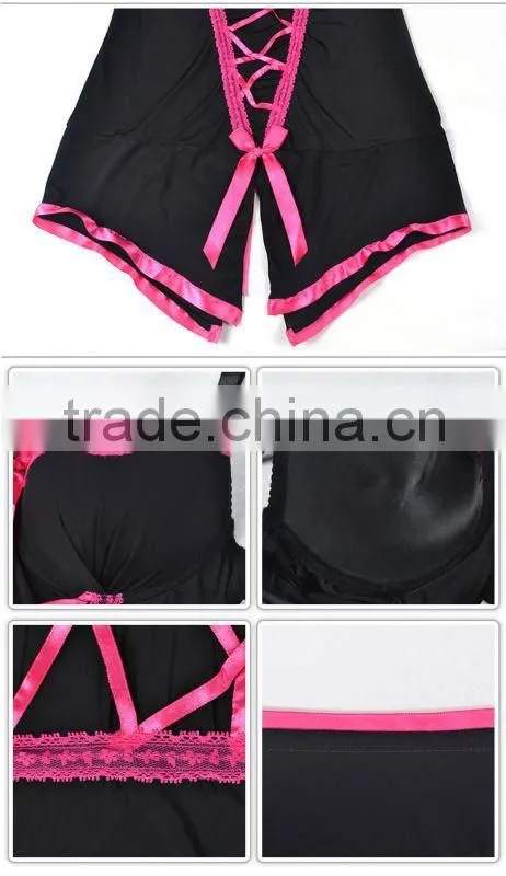 Hot novel sexy lacy cup special cross tied design bow lingerie 5101
