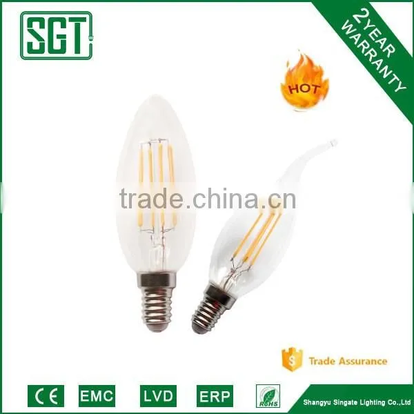 new style LED filament light candle C35 CE EMC RoHs