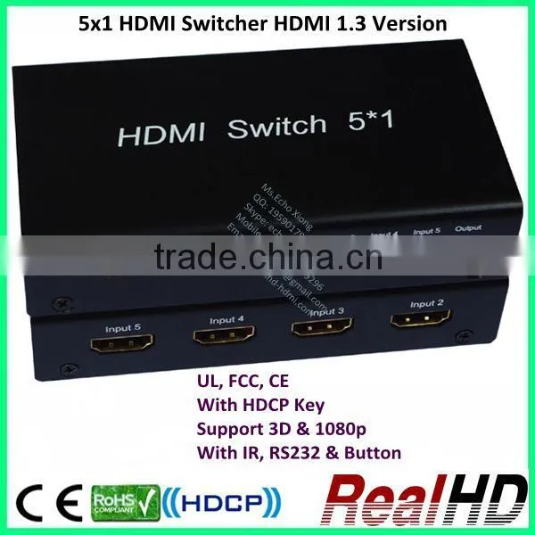 2016 Wonderful Sales 5X1 HDMI Switcher Mini Switcher With Remote