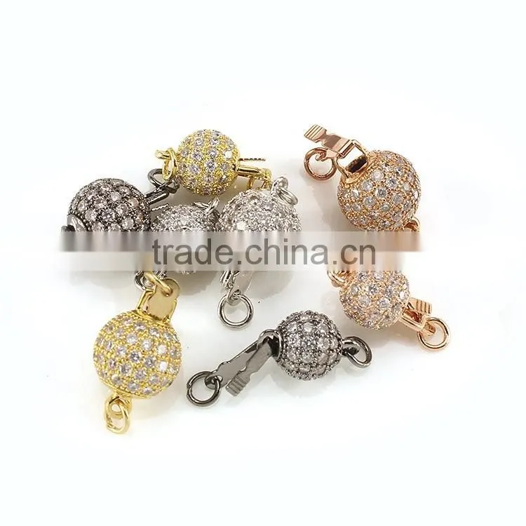 CZ6639 Hotsale mirco cz diamond pave ball magnetic clasp