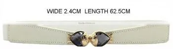 Korean Rhinestones Pearl Belt, Women Elastic Belt,Elegent Agraffe Decorate Big Flower Pearl Wide Chain Belt