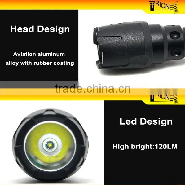 (1500365) Rubberized LED R3 120LM AAA Battery High Quality Compact Flash Lights