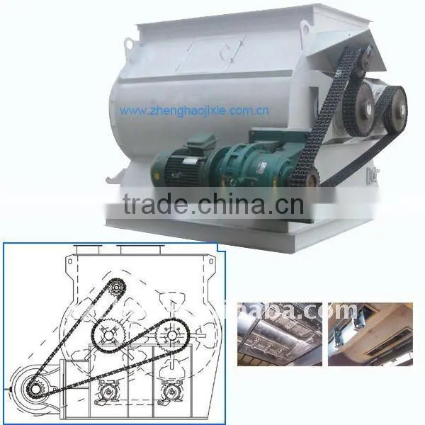 Dry mortar double shaft paddle mixer