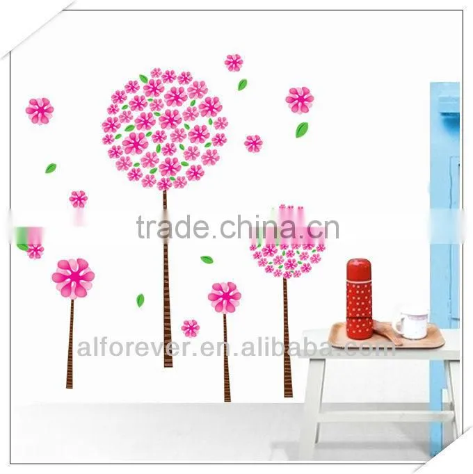 Hot sale XL pink dandelion wall decor for living room 60*90cm