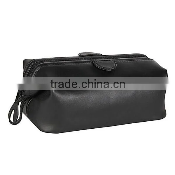 High Quality Soft Leather travel beauty kit toilet bag womens toilet bag for wholesale