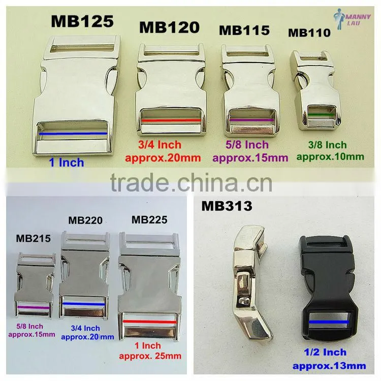 various size wholesale paracord metal buckle colored