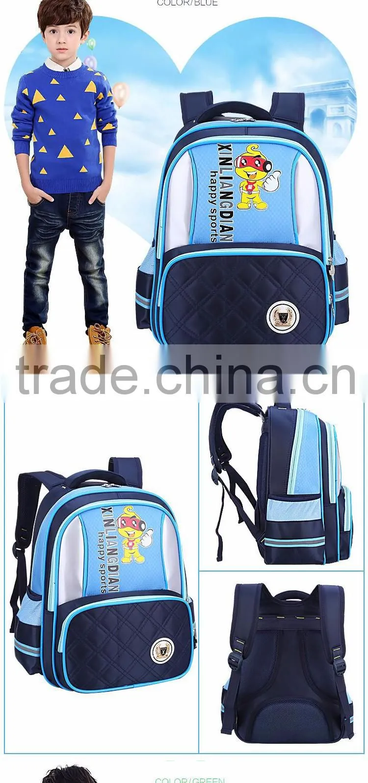 ventilate alleviate burden waterproof for student's school bag fashion backpack