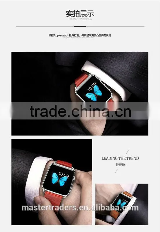 Original TOTU Bamboo Joint Pattern Genuine Leather Watch Band Wrist Strap For 42MM Apple Watch MT-3785