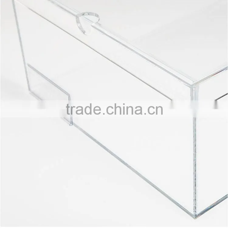 Clear Drop Front Acrylic Shoe Box Display With Lid