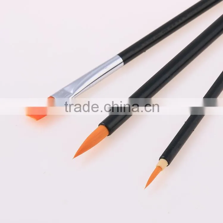 Hot Selling 3pcs Set Round And Flat Shape Nylon Hair Artsit Brush