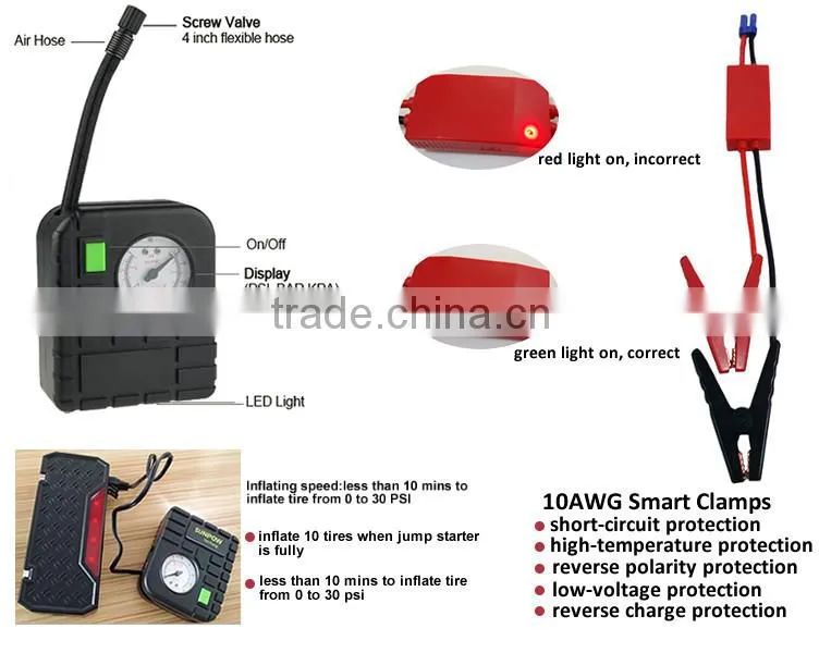 sunpow multi-function power station power all Diesel and Gasoline 16500mah Lithium Battery Power Booster 12v car jump starter