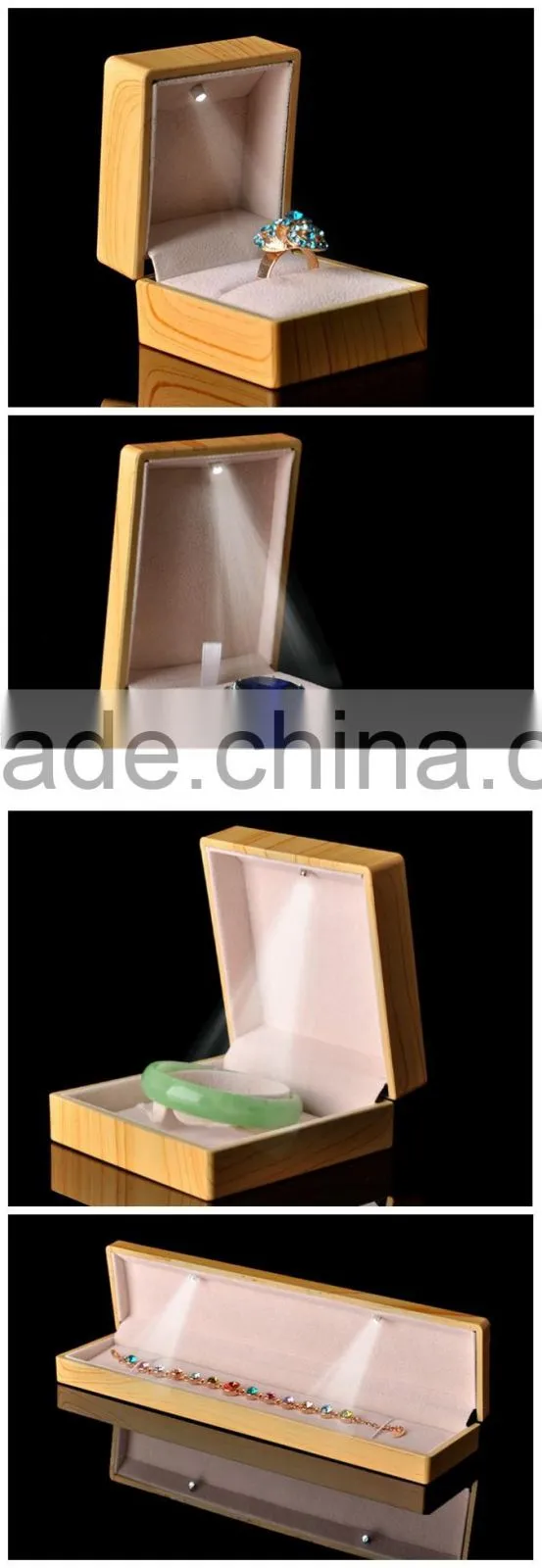 Luxury wooden antique led light jewelry box