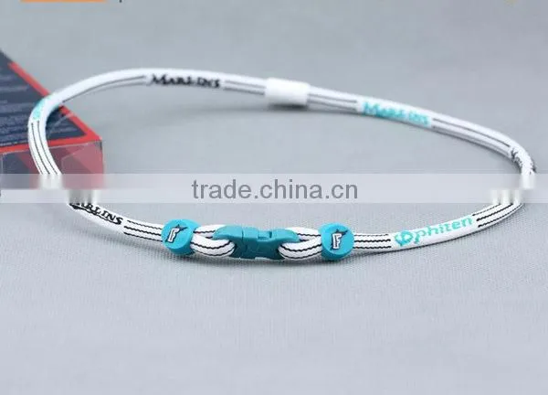 Custom Fashion Triple Braided Titanium Rope Sports Baseball Necklace 16" 18" 20" 22" Inch