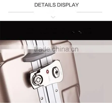Hot fashion ABS+PC aluminum frame luggage with universal wheel