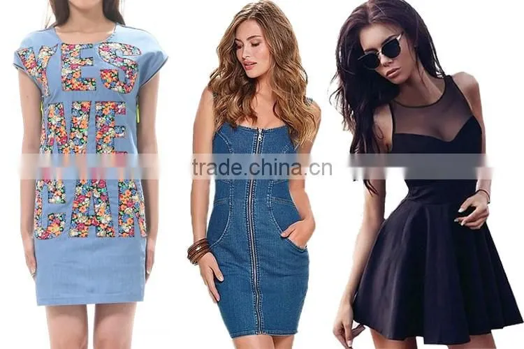OEM Cloud Wash Denim Blouses Wholesale CN Apparel Shirt Dress For Women