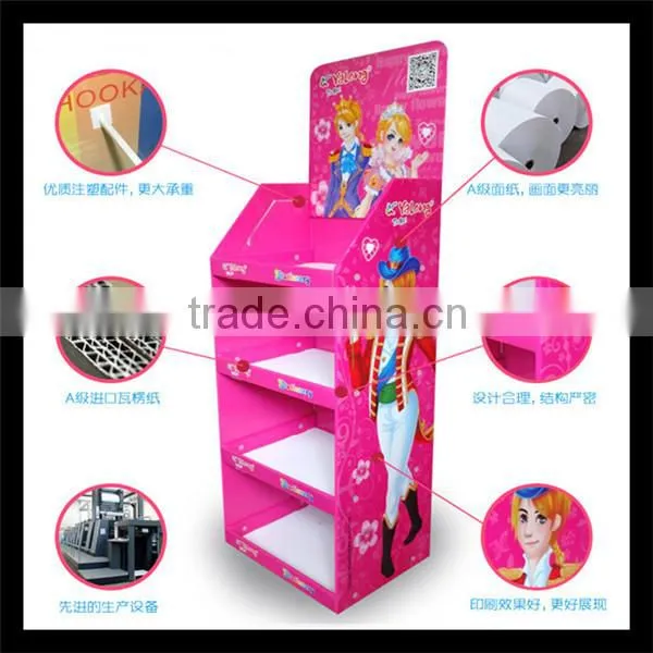 Retail store portable corrugated cardboard floor display stand / boxes for cd, dvd product