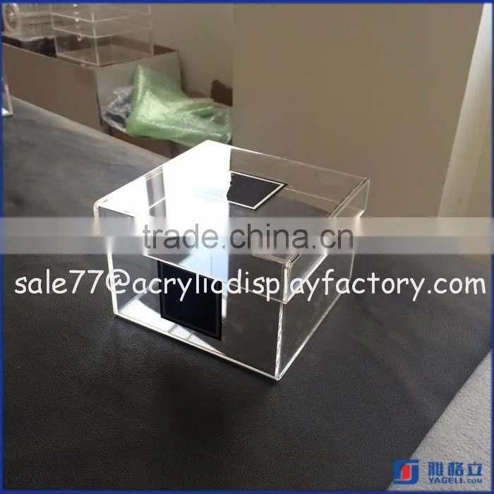 square acrylic box for flower packing, newest design cube box, custom made clear acrylic