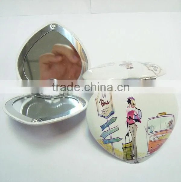 Heart-shaped Aluminum Pocket Mirror/Purse Mirror/Bag Mirror Fashionable