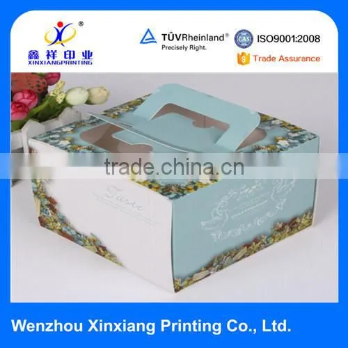 Custom Printed Small Disposable Cake Box with PVC Lid