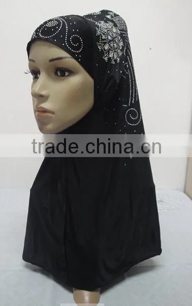 H252 latest muslim hijab with rhinestone and crystals