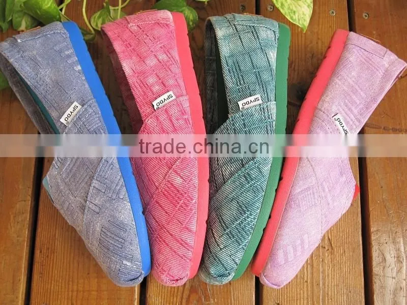 china products latest fashion casual ladies flat canvas shoes