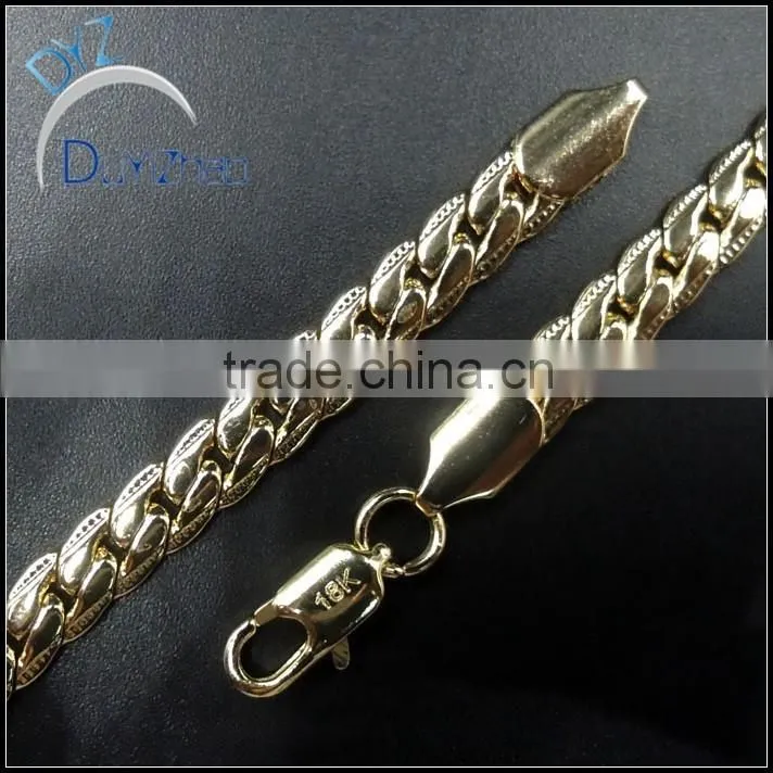 hip hop 18k gold cuban link chains necklace
