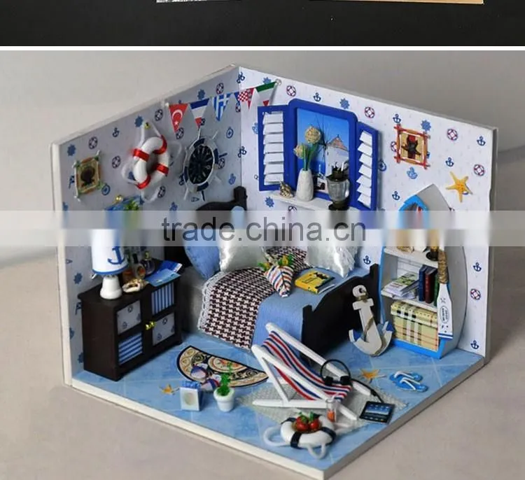 DO it Yourself Toy LED Mini Wooden House for Kids
