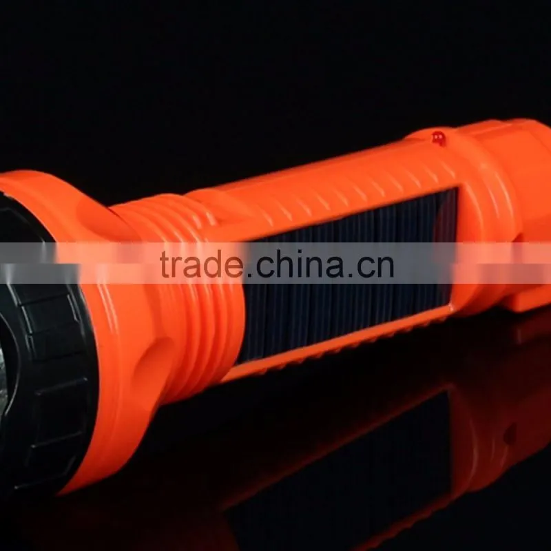 2016 Solar Led Torch Flashlight Electronic Plastic Powerful WIth inside Power