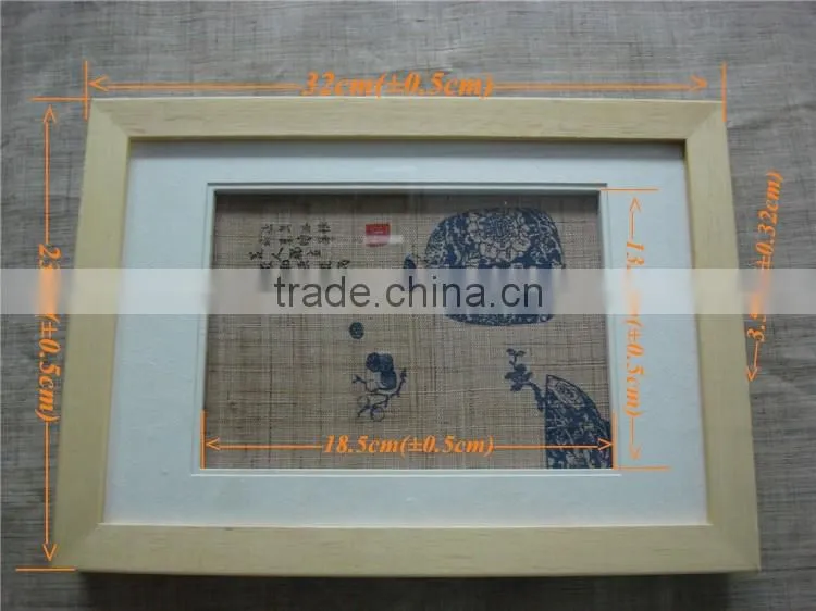 ramie cloth printed framed painting for home decoration