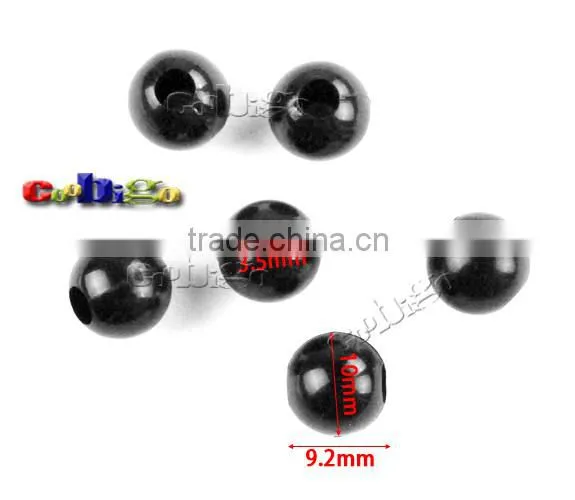 1/8"(3.5mm) Hole Ball Plastic Beads Bell Stopper Cord Ends For Apparel Sportwear Paracord Rope Accessories #FLS192-B