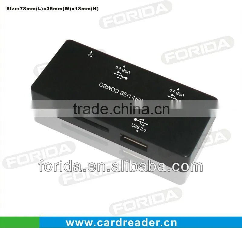 Mini USB 2.0 combo Notebook USB Hub & Card reader