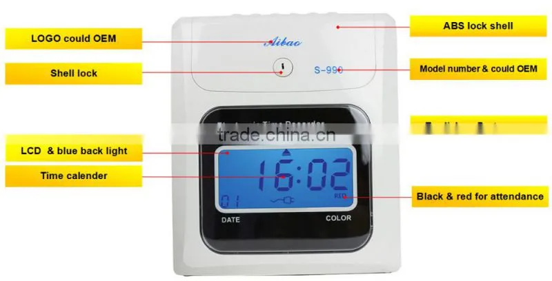 card punch time record attendance machine