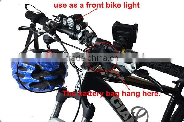 6000 Lumen 4 Modes XML T6 And R2 3 LED Brightest Lumen Rechargeable Headlamp + Bag + Bike Clip + Band + Normal Box Packing