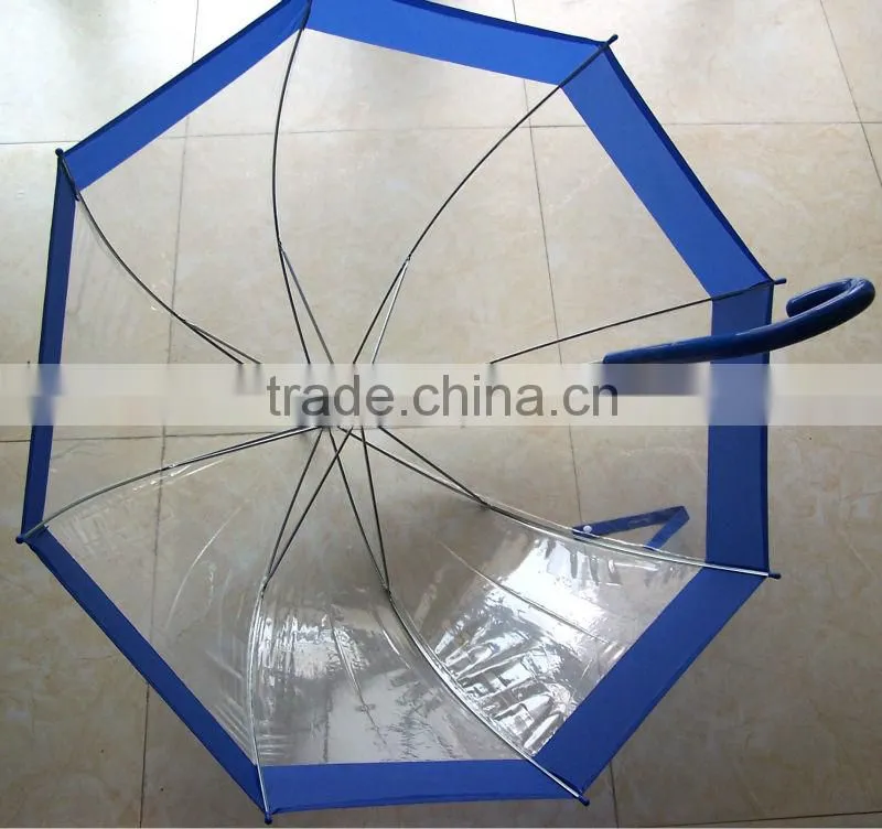 different kinds of custom market POE fabric transparent umbrella for sale
