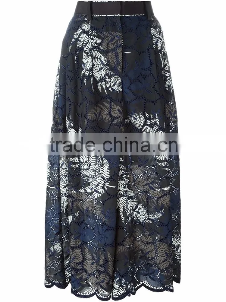 Hot selling black culottes pant for lady