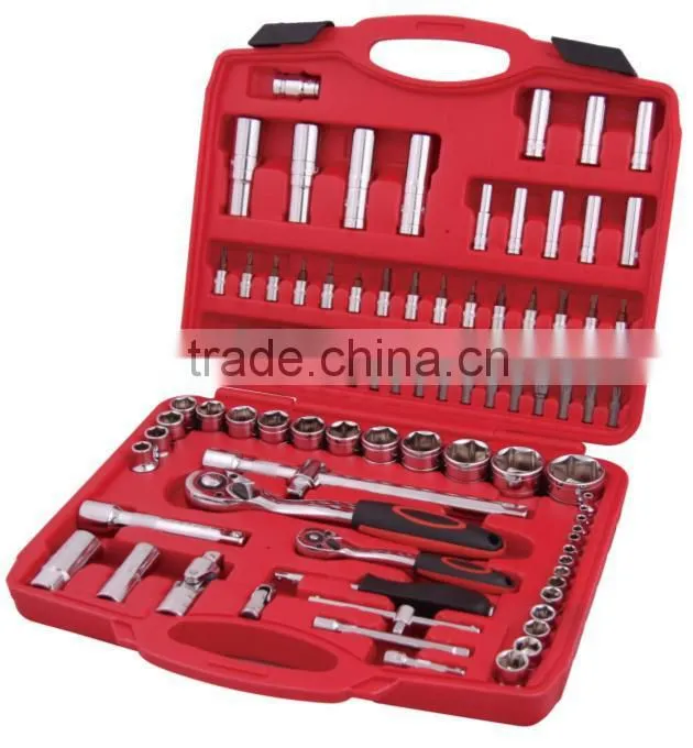 High Quality 86 PCS 1/4" & 1/2" DR. Socket Wrench Set China Wholesale